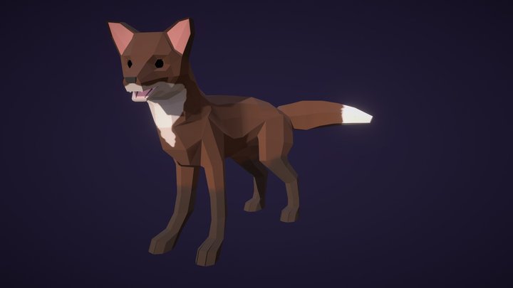 Low Poly Fox 3D Model