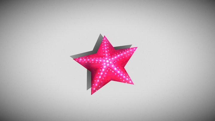 Stylized Hand-Painted Low-Poly StarFish 3D Model