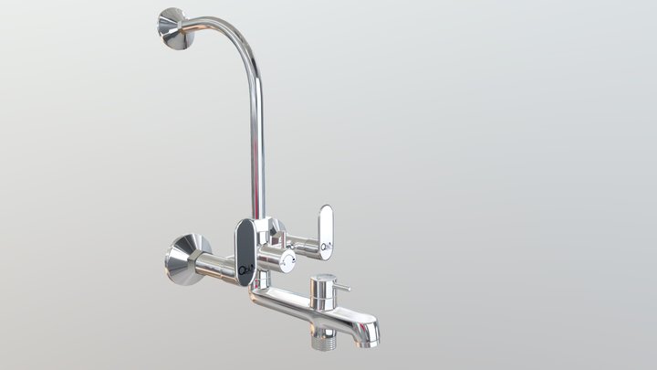 Wall Mixer Slim QBLU 3D Model