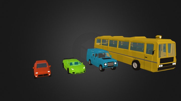 Low Poly Free Vehicles 3D Model
