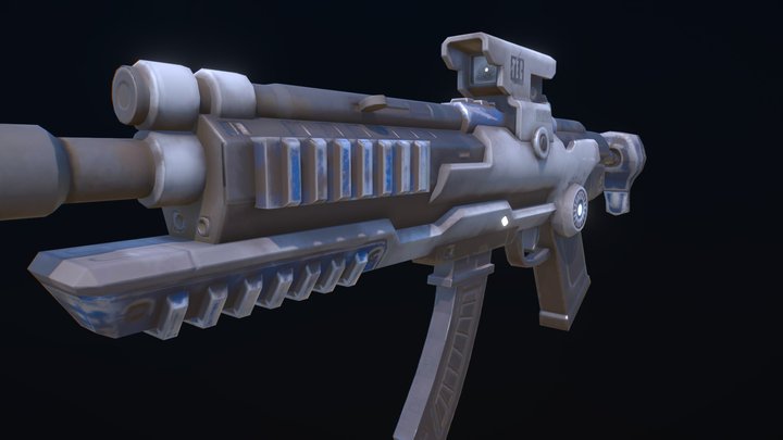 Semi-Stylised Gun 3D Model