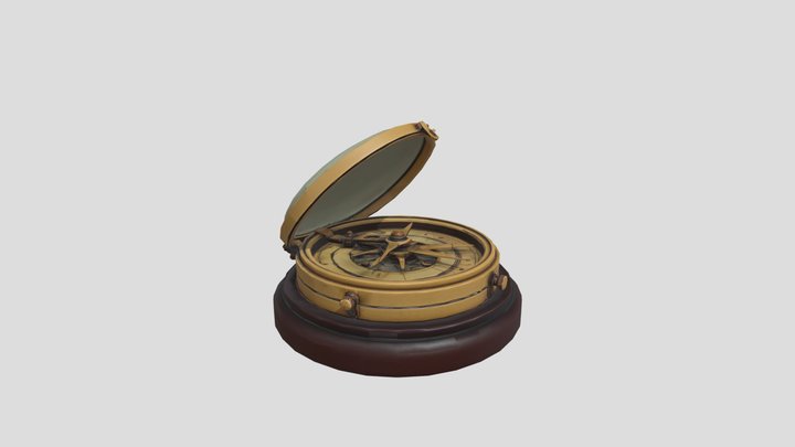 Fantasy Desk Compass - Low Poly Game Prop