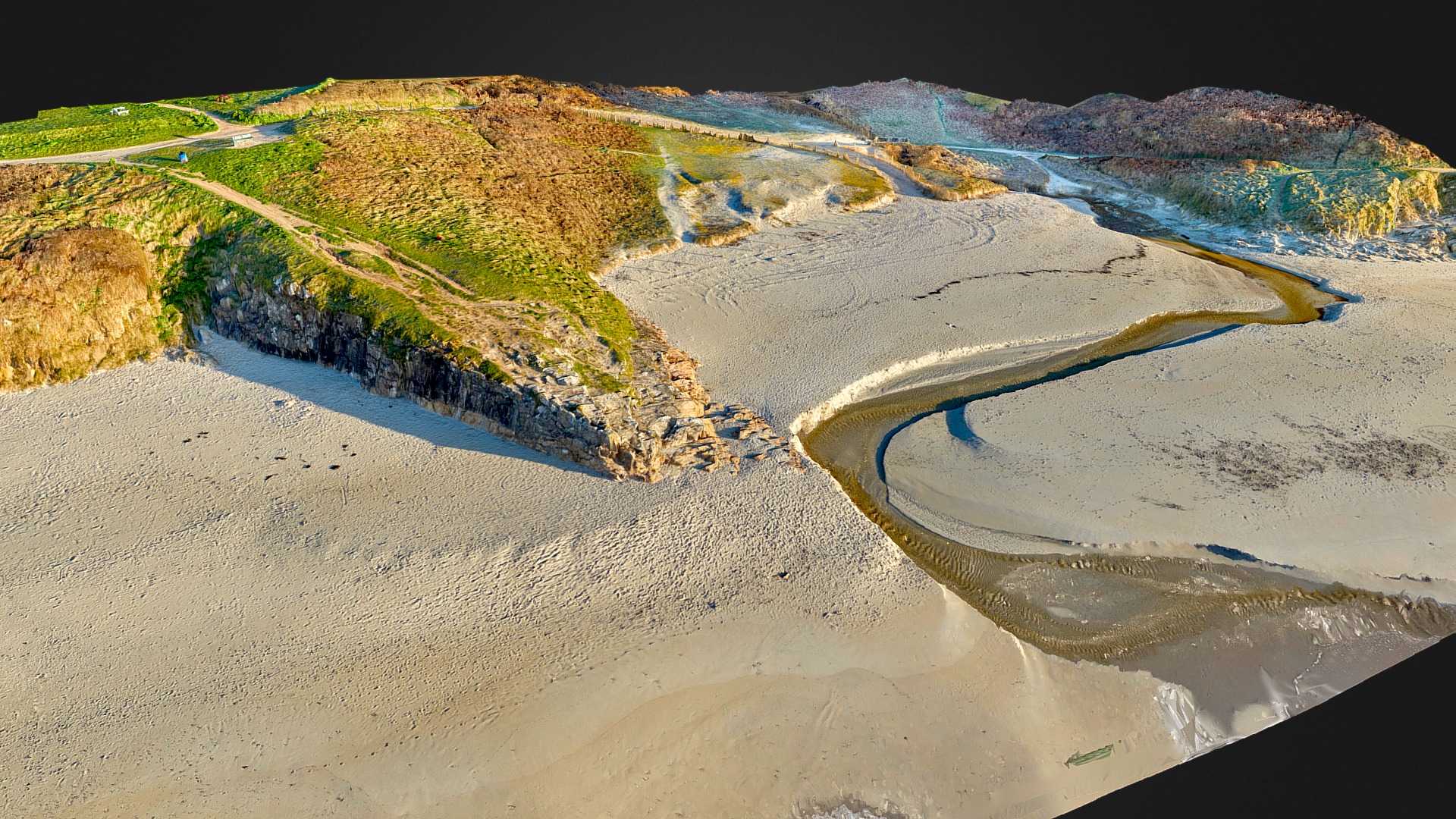 3D model Raguenez beach - This is a 3D model of the Raguenez beach. The 3D model is about a river winding through a canyon.