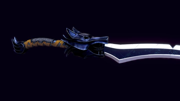 Wolven blade - Stylized sword 3D Model