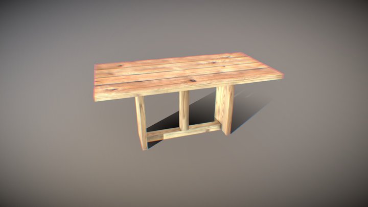 Wooden Table 01 3D Model