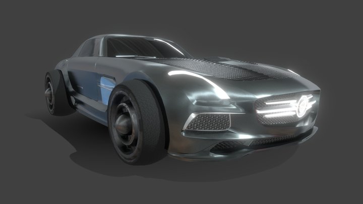 Cyberpunk Sports Car 3D Model
