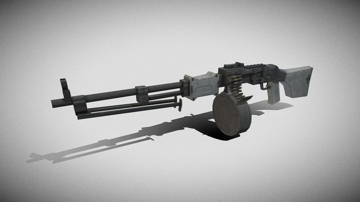 RPD 7.62mm Light Machine Gun 3D Model