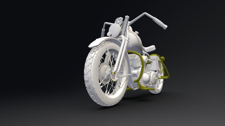 Moto Cafe Racer 3D Model