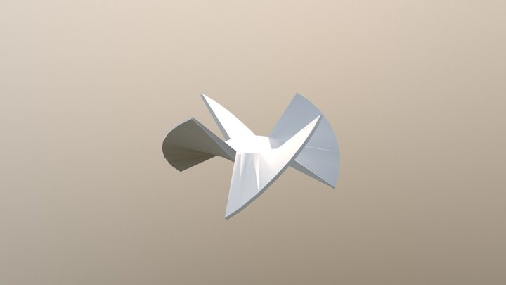 Fan Propeller at 45 Degrees 3D Model