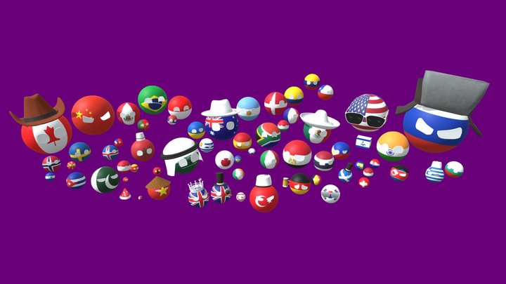 Country Balls 3D 3D Model
