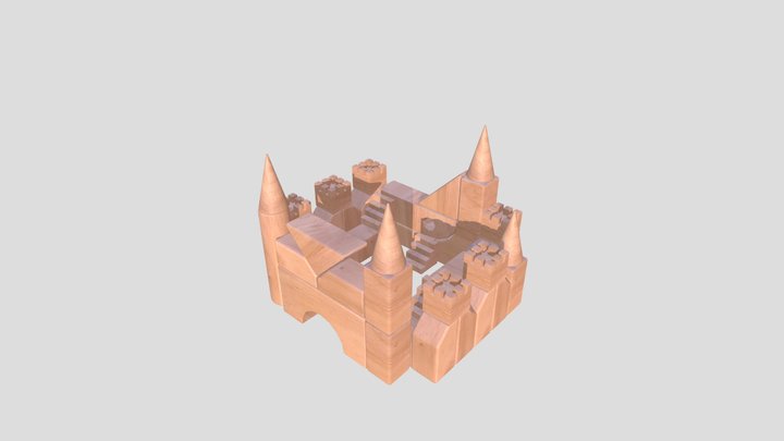 Block castle 3D Model