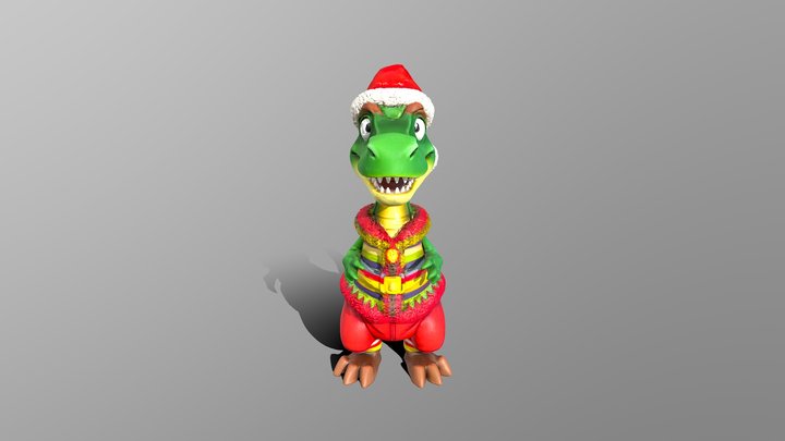 Santa Dino 3D Model