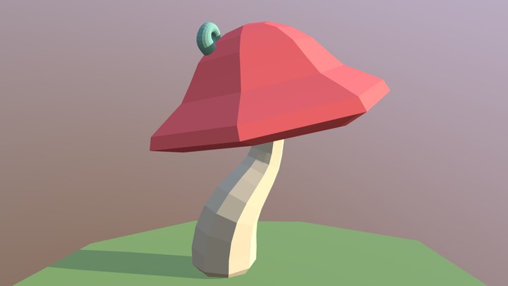 Low Poly Mushroom 3D Model