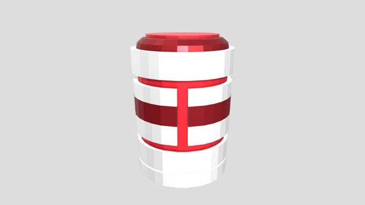 Low-poly sci-fi explosive barrel