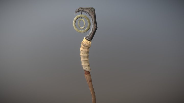Prehistoric Staff - Staff of Vultures 3D Model