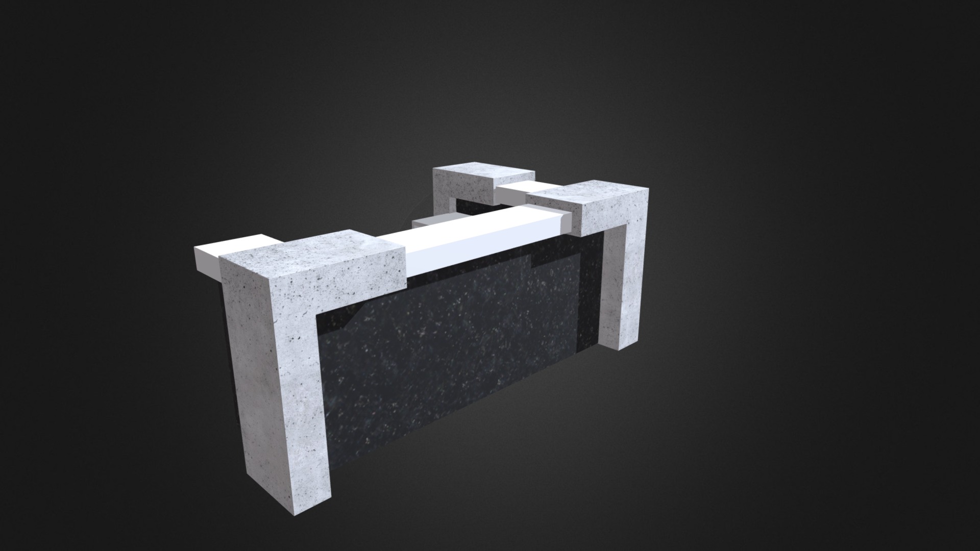 3D model Black and Grey Reception Desk D Model - This is a 3D model of the Black and Grey Reception Desk D Model. The 3D model is about a group of white cubes.