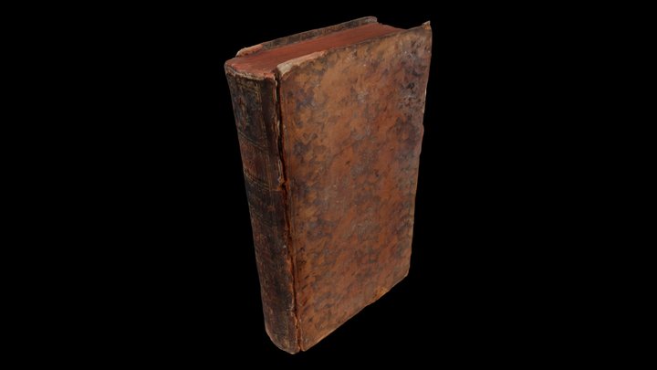 Antique leather book ROUSSEAU from 1781 scan 3D Model