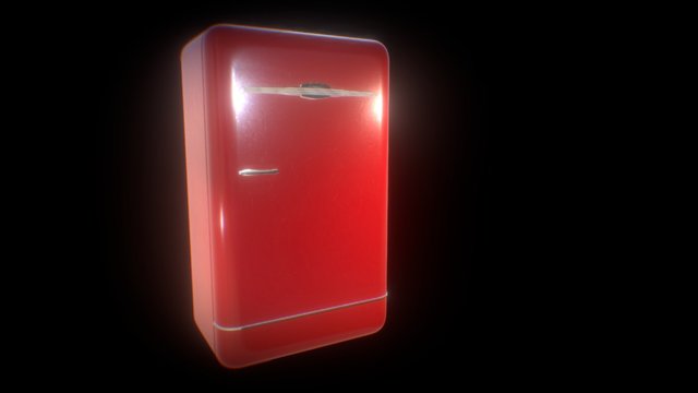 Retro Refrigerator 3D Model