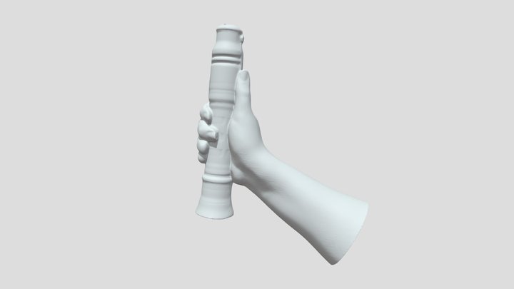 Hand Scan 5.1 Right Hand Holding Racket 3D Model