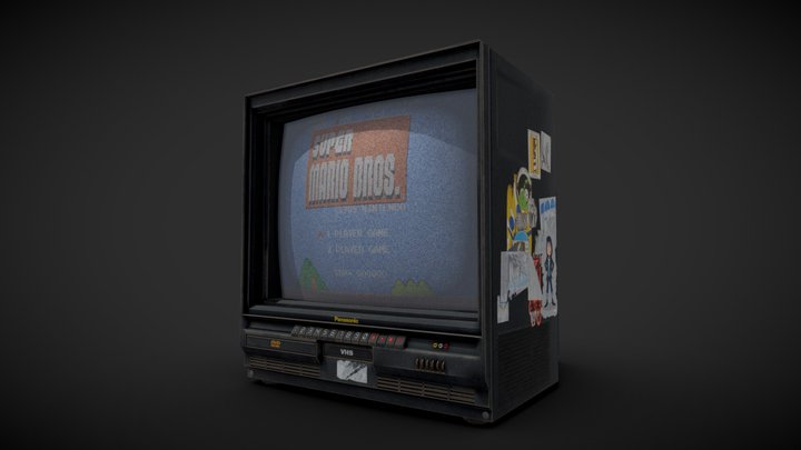 Old TV PANASONIC (RETRO) 3D Model