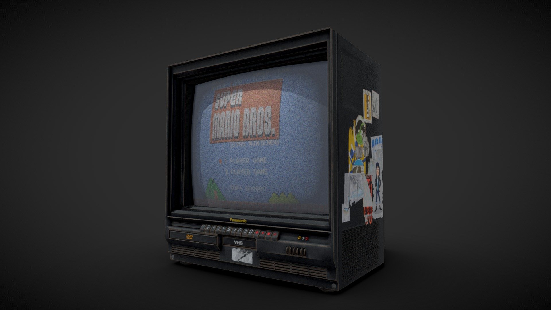 Old TV PANASONIC (RETRO) Buy Royalty Free 3D model by JaviHow