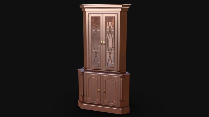 Vintage Corner Cabinet 3D Model