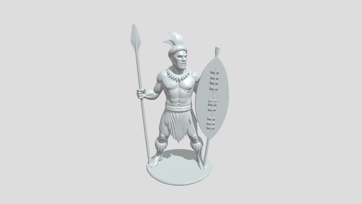 Tribal warrior 3D printable sculpture 3D Model