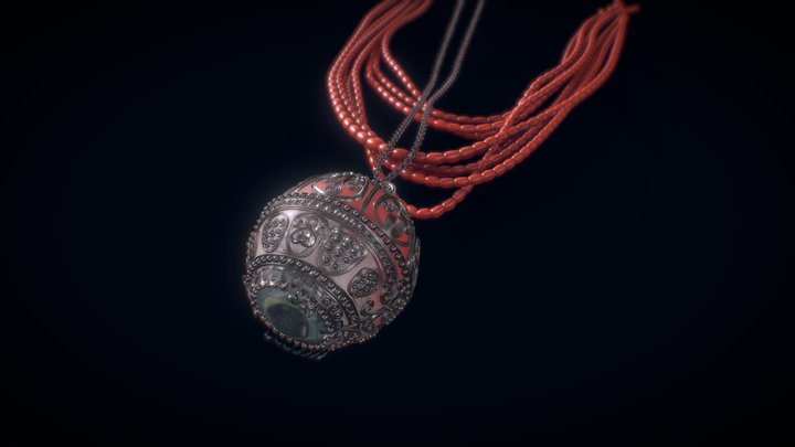 Filigree Eye Necklace 3D Model