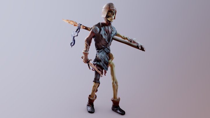Skeleton soldier 3D Model