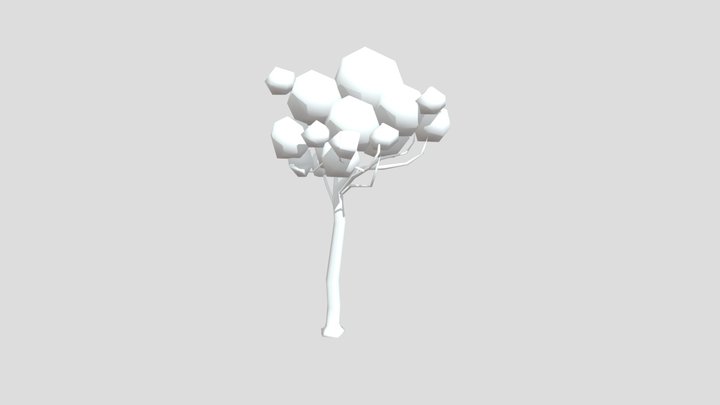 Low poly simple tree without materials for game 3D Model