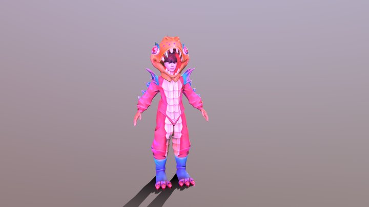 Bruce(rigged)chinese Dragon Costumed Charecter 3D Model