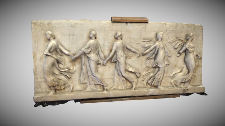 Friso Griego Bailarinas (LowPoly)-Vicente Bella 3D Model