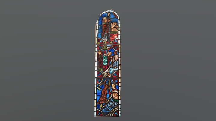vitrail médiéval, la légende de saint Nicolas 3D Model