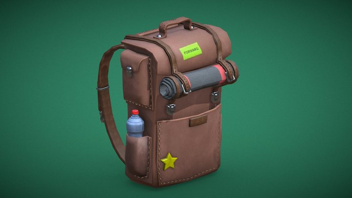 Backpack low-poly 3D Model
