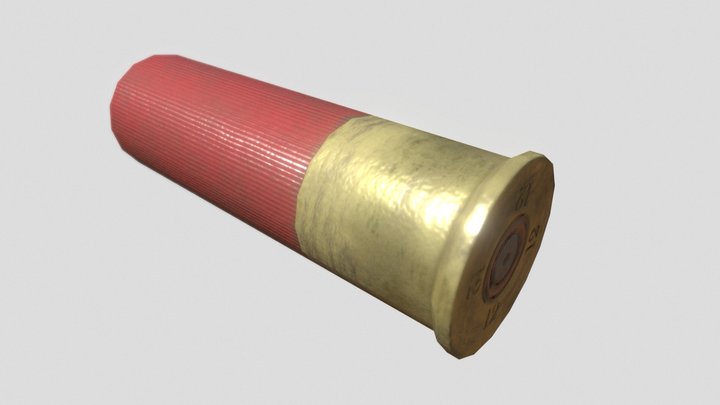 Low-poly Shotgun shell 12 gauge 3D Model