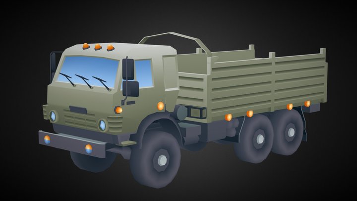 KAMAZ_5350_low_poly 3D Model