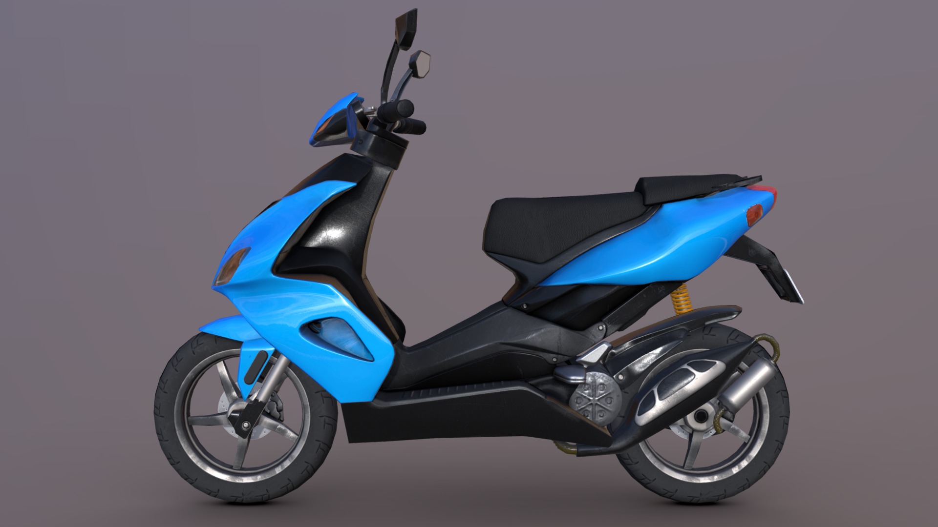 3D model Scooter (Low Poly) - This is a 3D model of the Scooter (Low Poly). The 3D model is about a blue and black scooter.