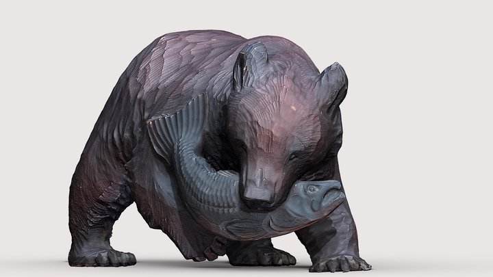 Wood-carved bear　木彫りの熊 3D Model