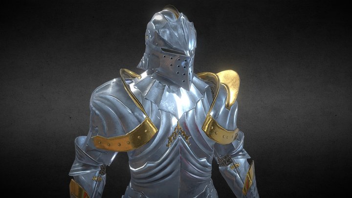Silver Dragon Knight 3D Model