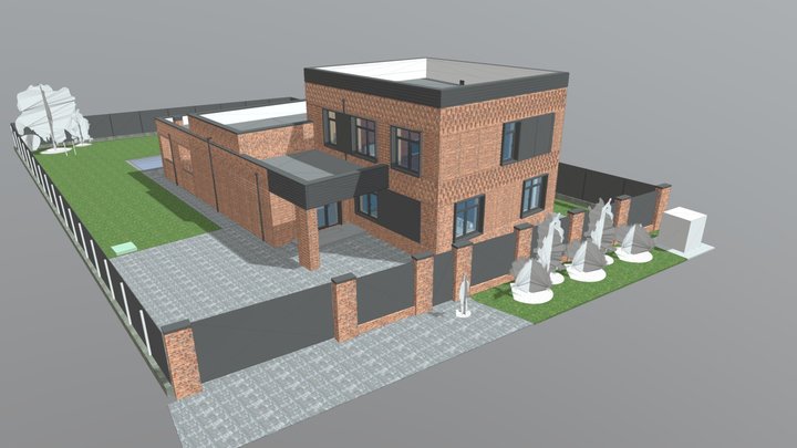 Аул Старобжегокай проек согл без навеса 3D Model