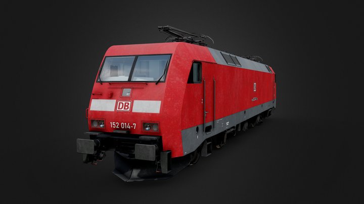 DB BR 152 (ES64F) - traffic red livery 3D Model