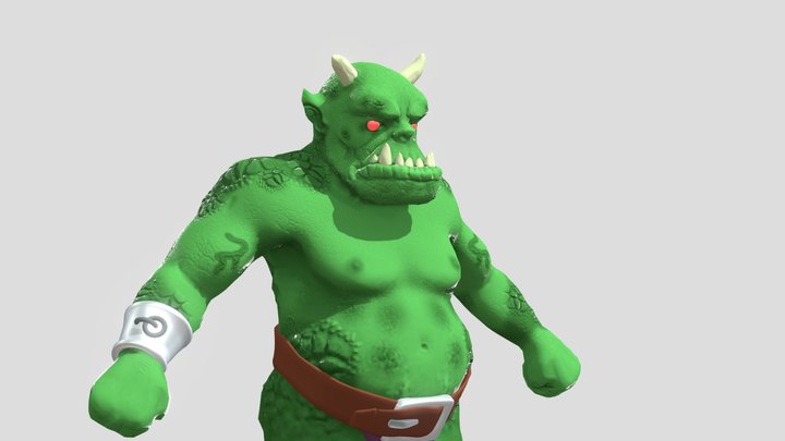 Green skin Ogre 3D Model