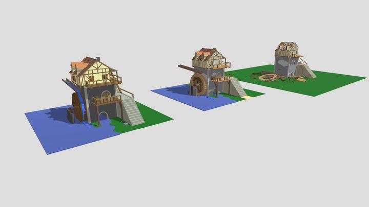 DZ_XYZ_water mill 3D Model