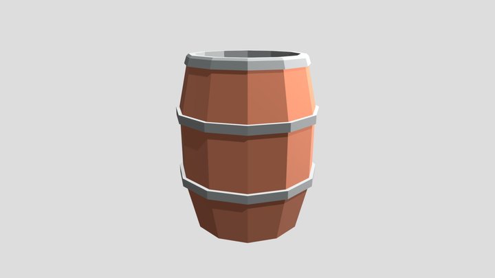 Low Poly Barrel 3D Model