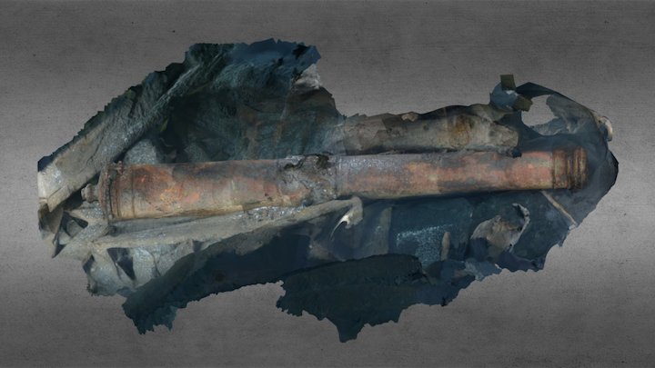 Bronze Cannon from Shipwreck Mars 3D Model