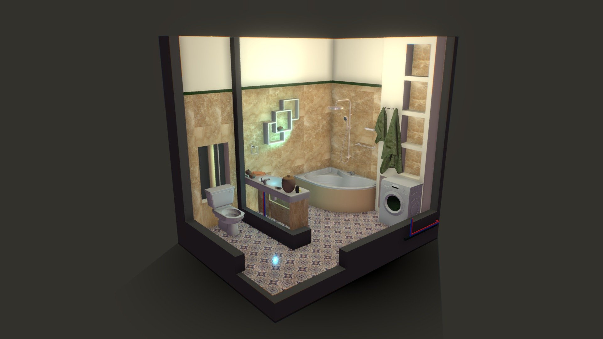 Bathroom - Download Free 3D model by Konstantin Morozov (@redstar0001