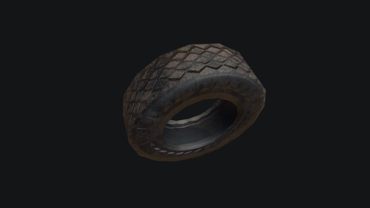 Low Poly dirt tire 3D Model