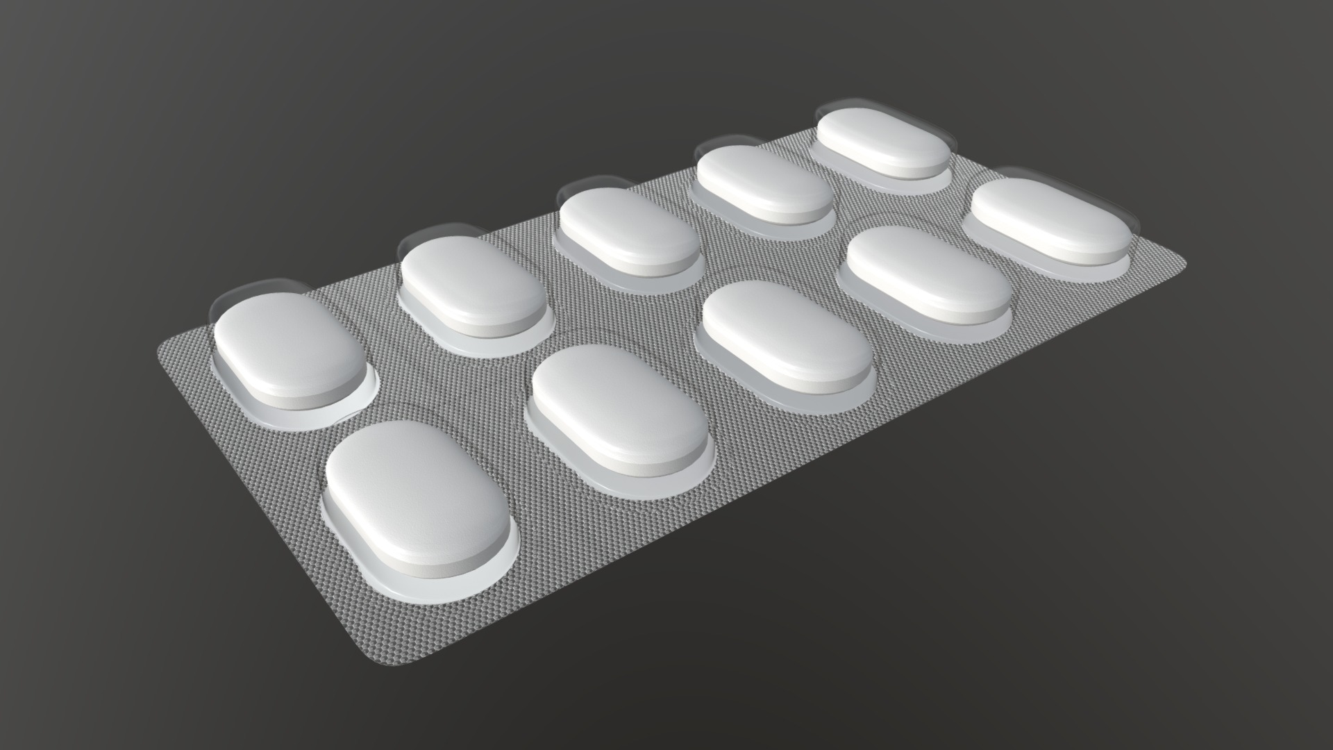3D model pills in blister 05 - This is a 3D model of the pills in blister 05. The 3D model is about a group of white plates.