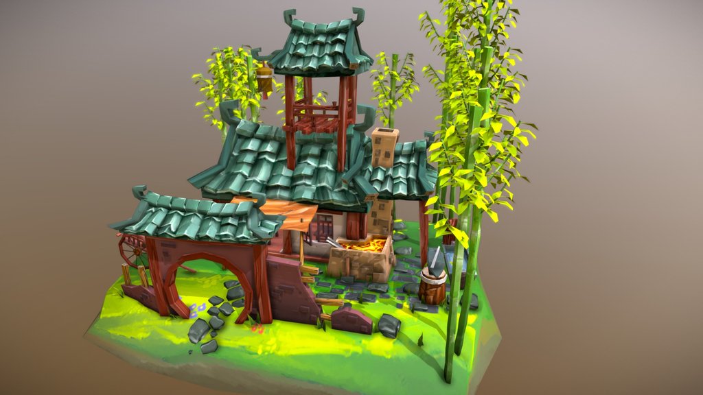 Stylized chinese blacksmith adapted