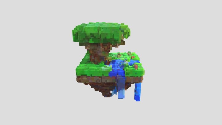 a floating island 3D Model